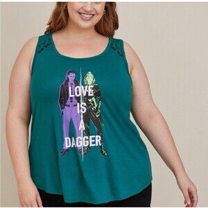MARVEL LOKI CROSS FRONT TANK - COTTON LOVE‎ DAGGER TEAL Size 4
